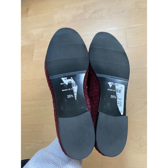 Ron White Women Burgundy basket weave Cashmere Suede Loafer - Picture 5 of 8